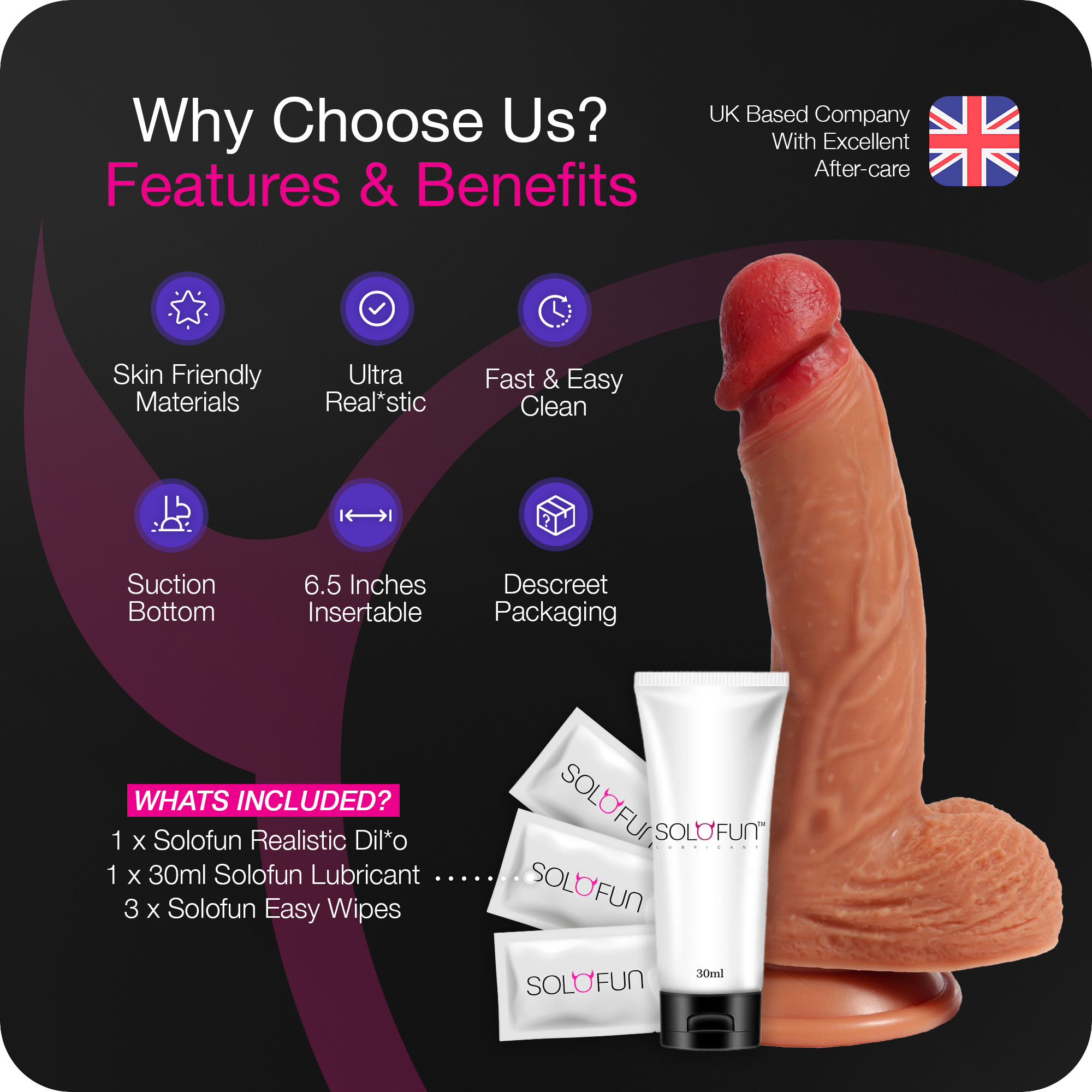 SoloFun RealRide - Realistic Manual Dildo with Suction Cup