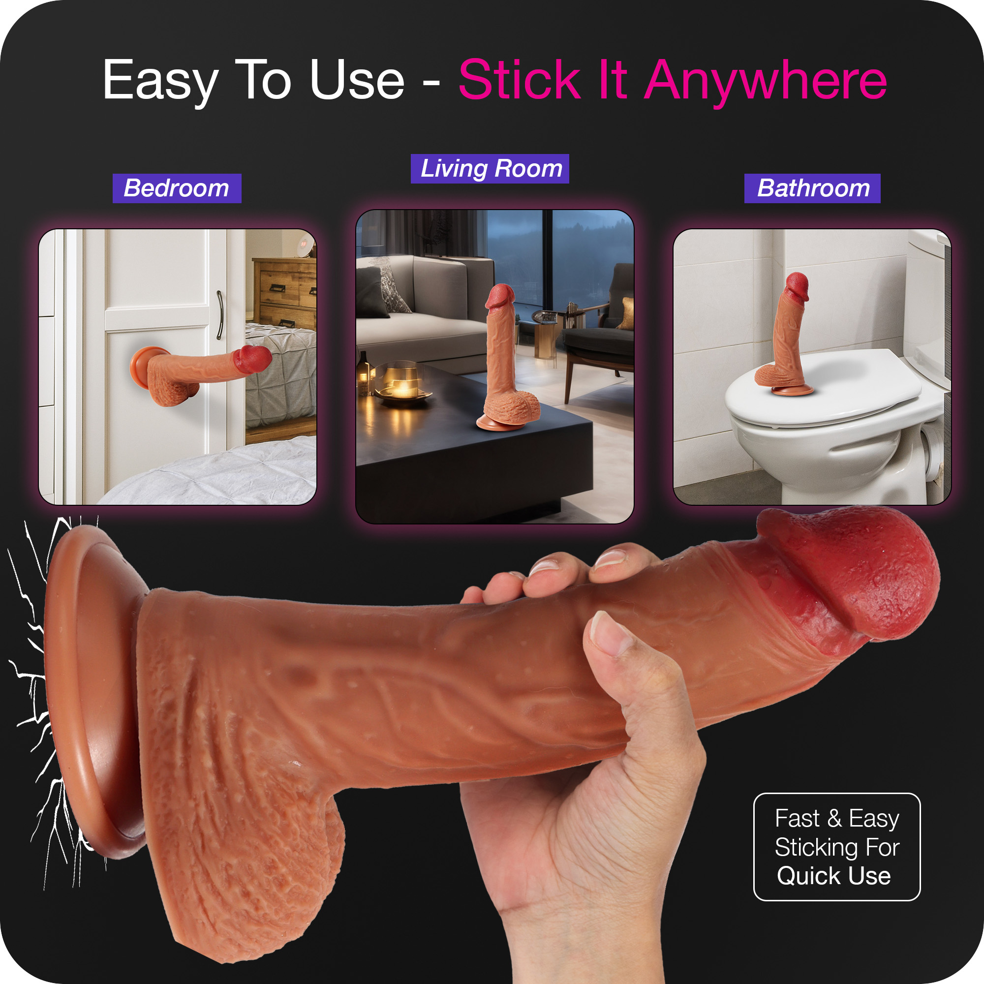 SoloFun RealRide - Realistic Manual Dildo with Suction Cup