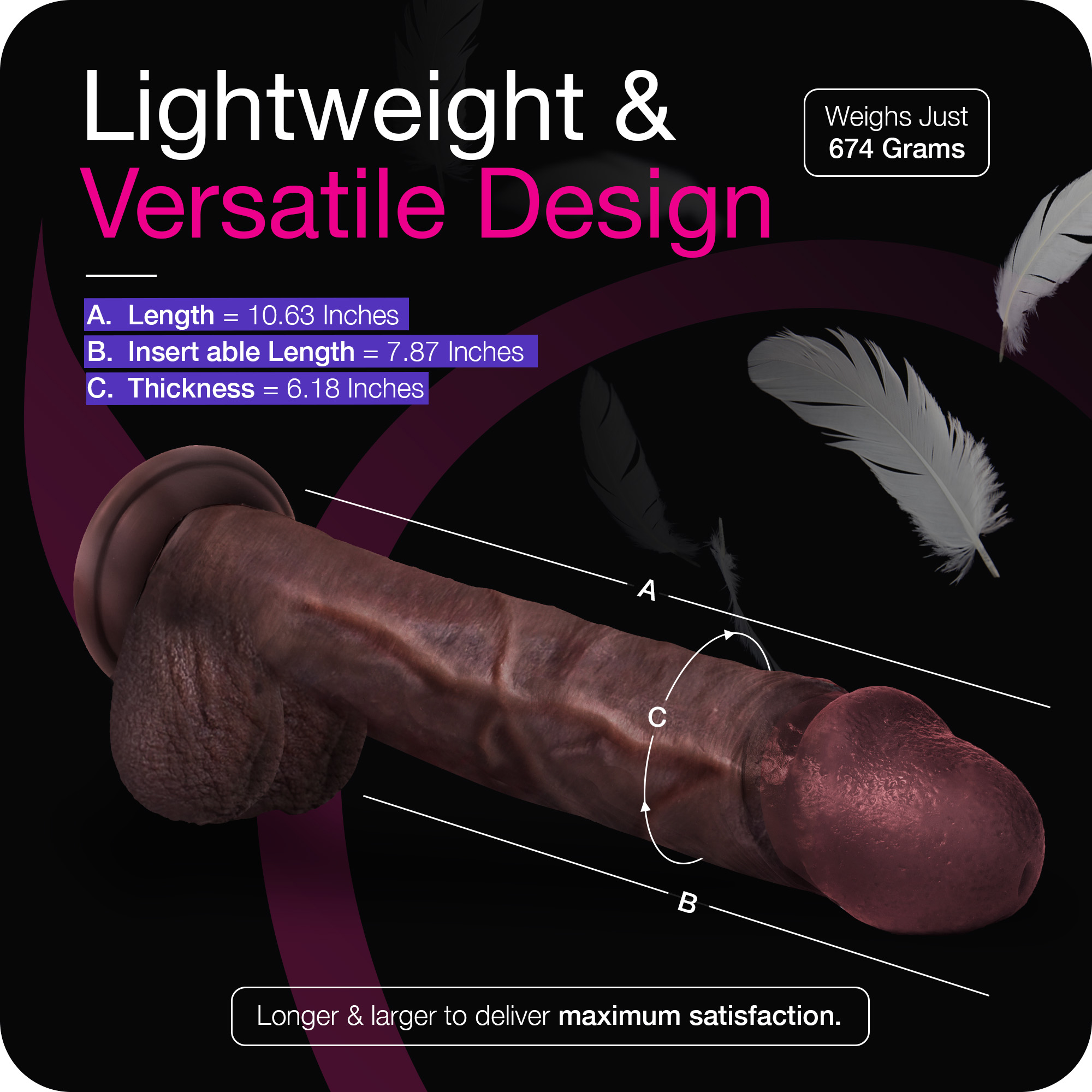 Big Black Dildo - 11 inches