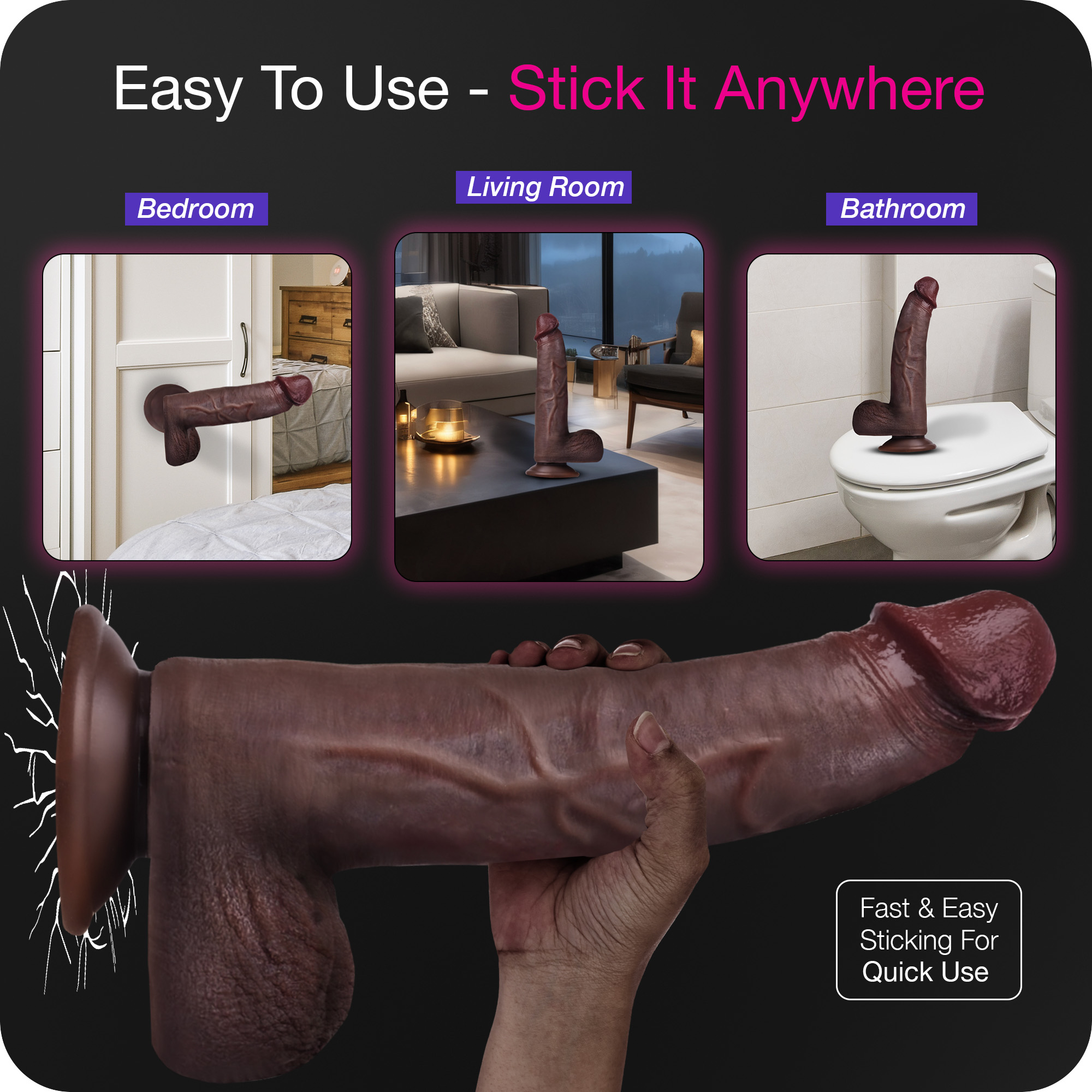 Big Black Dildo - 11 inches